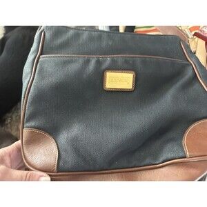 Vintage 1990s Capezio BLACK BROWN Mini Briefcase Satchel Purse Crossbody HandBag